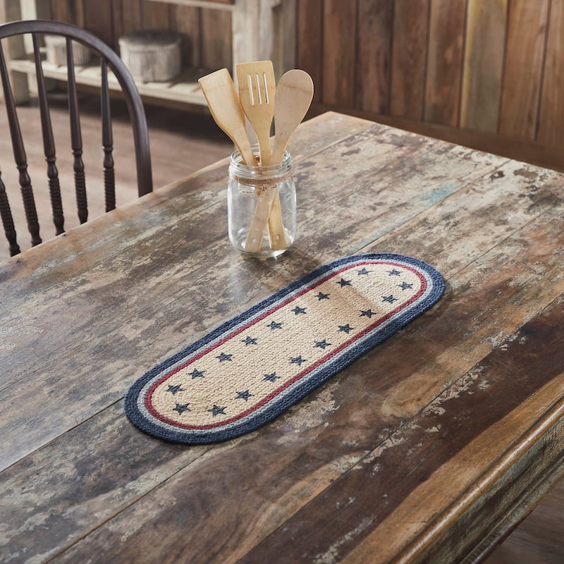 My Country Oval Runner Stencil Stars 12x36