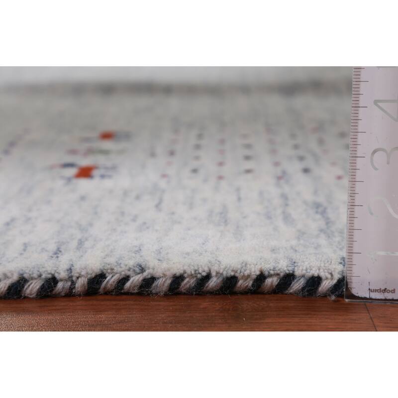 Hand Knotted Oriental 100% Wool Carpet Tribal Animal Pictorial Greys & Charcoal Gabbeh Area Rug - 10' 0'' X 8' 3''