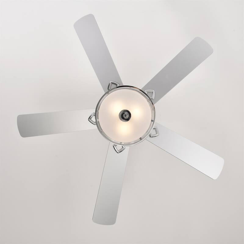 3-Light Chrome Drum Shade LED Ceiling Fan