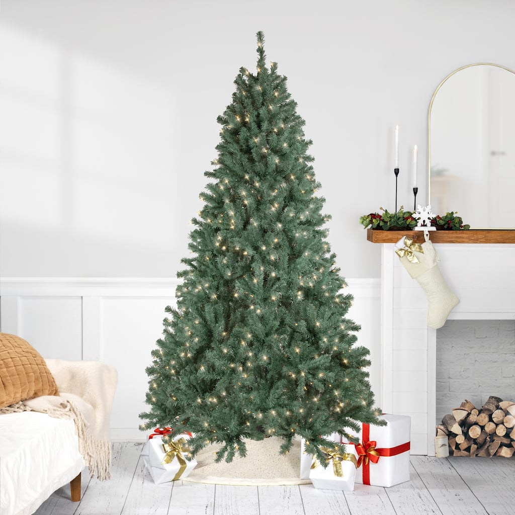 7.5' Colorado Blue Spruce Artificial Christmas Tree, Clear Lights - 7.5 Foot