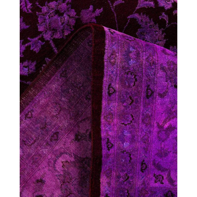 Fine Vibrance One-of-a-Kind Hand-Knotted Area Rug - Purple, 9' 1" x 12' 3" - 9' 1" x 12' 3"