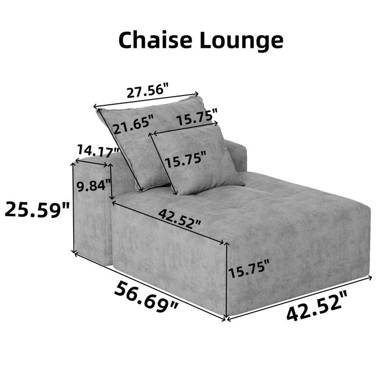 Oversized Modular Sectional Sofa,Sparkling Chenille Fabric,DIY Sofa