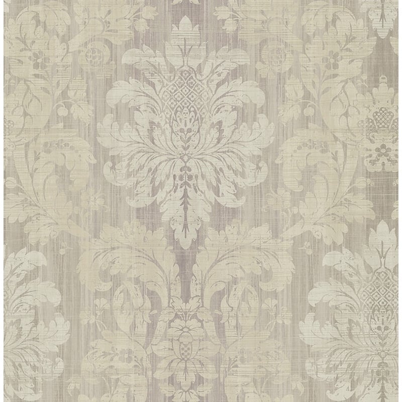 Seabrook Designs Aldeno Striped Damask Unpasted Wallpaper