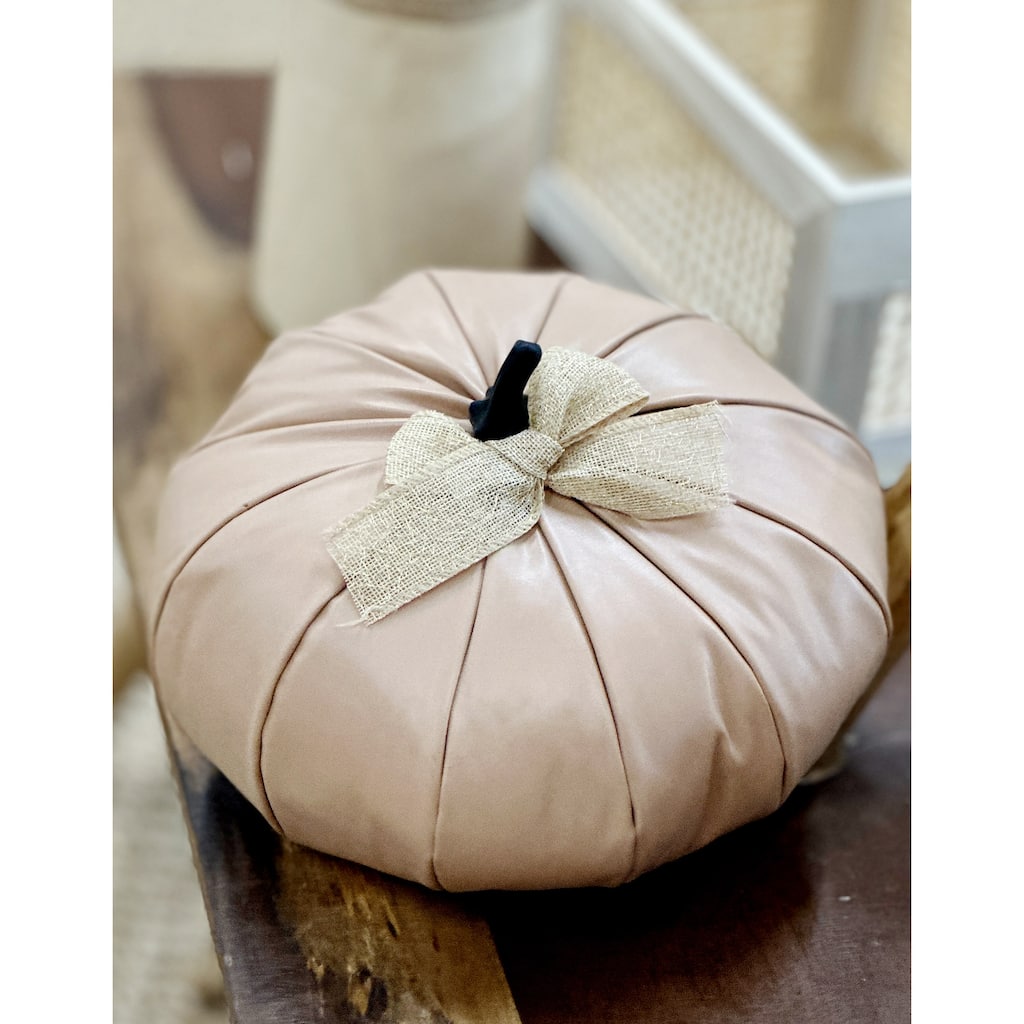 JoJo Fletcher by DesignStyles Leather Look Pumpkin Décor for Fall