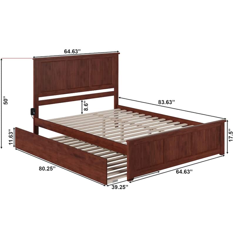 AFI Madison Platform Bed with Matching Footboard & Trundle