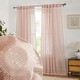 preview thumbnail 27 of 47, HLC.ME Emily Faux Linen Semi Sheer Transparent Rod Pocket Back Tab Lightweight Window Curtains Wide Panels, Pair 54 W x 84 L - Blush Pink