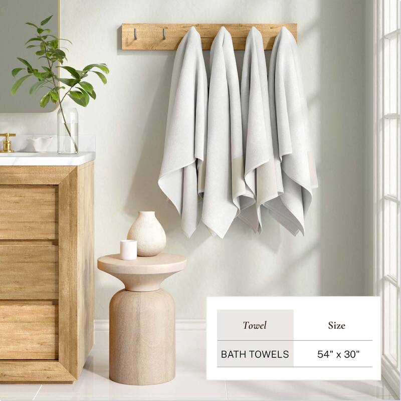 Linery & Co. Ultra-Soft Cotton and Linen Like Border Towel Set