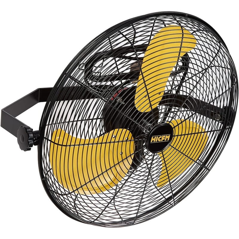 18 in. 3Speeds Wall Fan in Yellow with IP44 Enclosure Motor, Metal