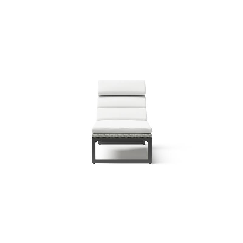 Milo Gray 2 Piece Sunbrella Outdoor Patio Chaise Lounges