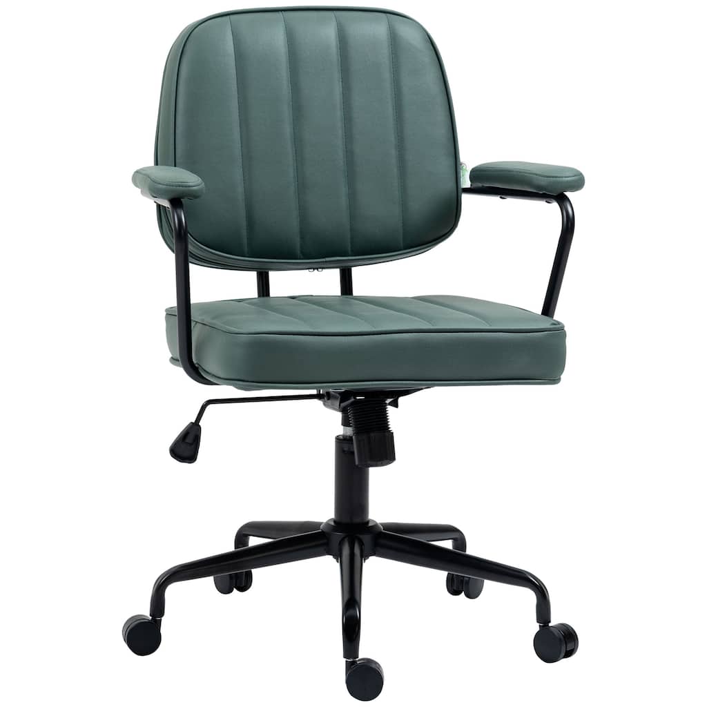 Home Office Chair with Swivel Wheels, Adjustable Height Computer Desk Chair, Microfiber Armchair with Tilt Function - N/A