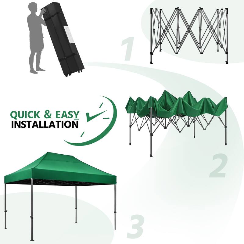 Yaheetech 10x15ft Pop Up Canopy Tent with Metal Frame for Outdoor