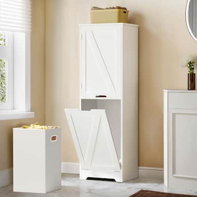 Moasis 53"H Tilt Out Laundry Hamper Bathroom Storage Cabinet with Adjustable Shelves and Basket