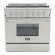 preview thumbnail 8 of 26, KUCHT Professional 36 in. 5.2 cu. ft. Natural Gas Range with Sealed Burners and Convection Oven in Stainless Steel