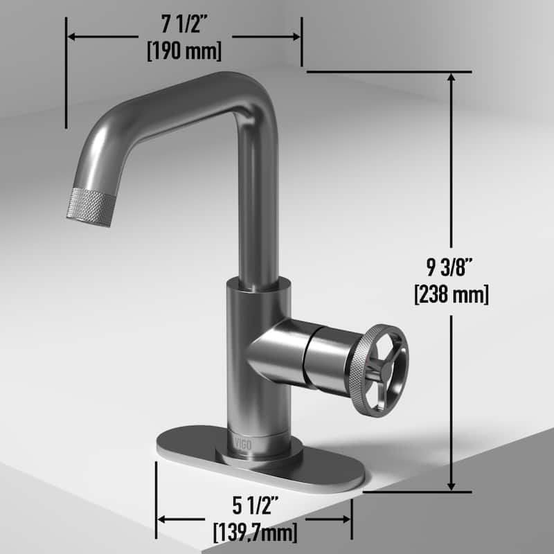 VIGO Cass 9" H Single Handle Single Hole Bathroom Faucet