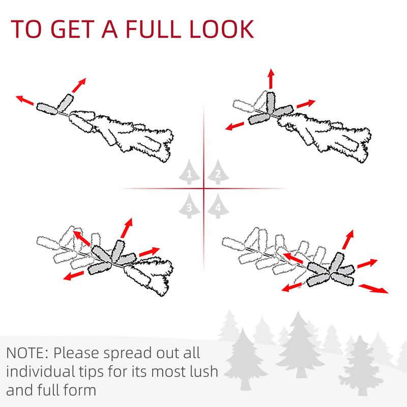 HOMCOM Pre-Lit Douglas Fir Tree - Warm White LED Lights, Realistic Branches, Black