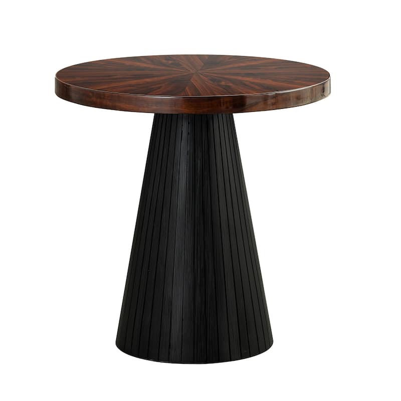 Furniture of America Dravo Modern Brown and Black Round End Table