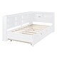 preview thumbnail 13 of 34, Wooden Twin Size DayBed with Twin Size Trundle, DayBed with Storage Shelf and USB Charging Ports