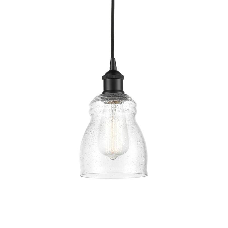 Innovations Lighting 616-1P-10-5 Ellery Pendant Ellery 5" Wide Mini - Matte Black / Seedy