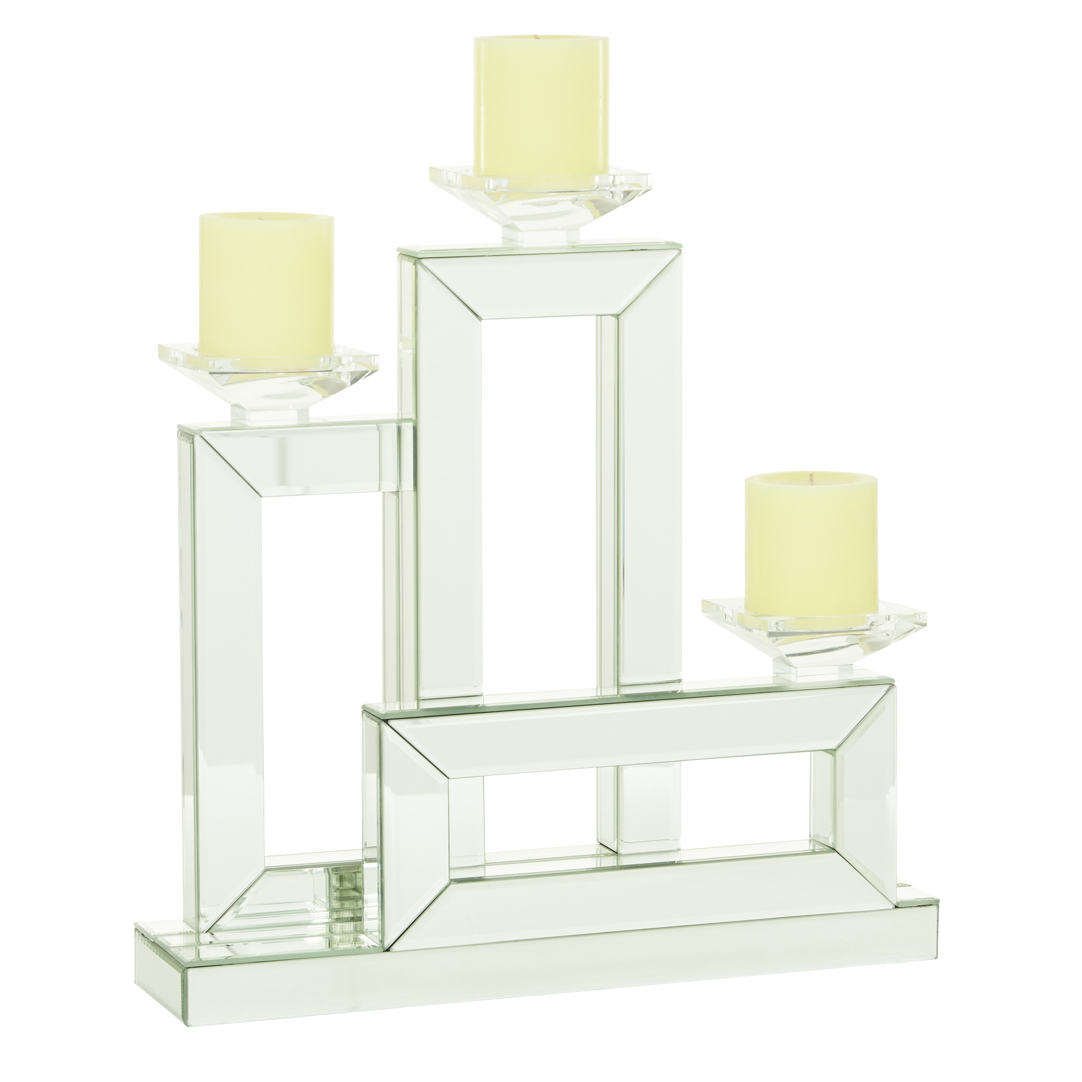 Rectangle glass sales candle holder
