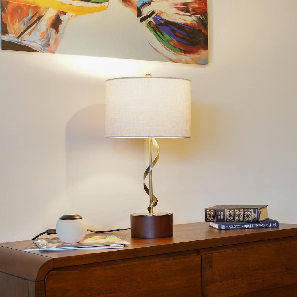 Nightstand Desk Lamp Solid Wood Creative Lights Reading Living Room Table Lamps Twisted Metal Table Lamp 110V