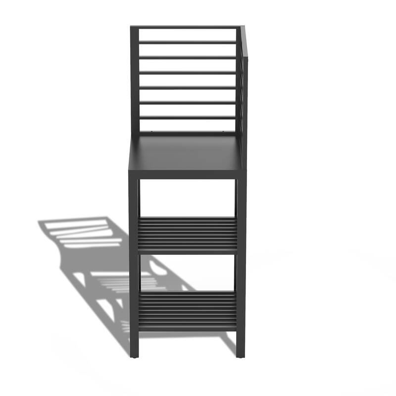 GDFStudio - Thaddeus Outdoor Modular Kitchen Island with Storage and Freestanding Grill Cabinet - Grey - Counter Square