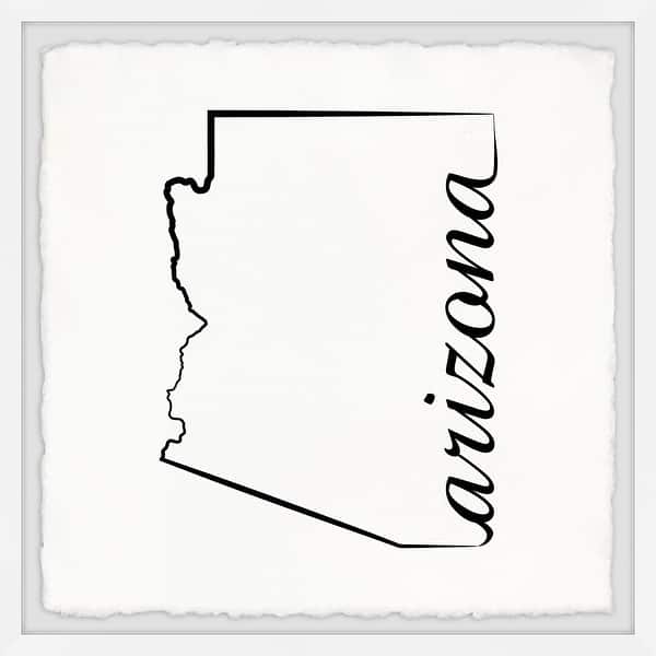 arizona map outline framed painting print overstock 33068828