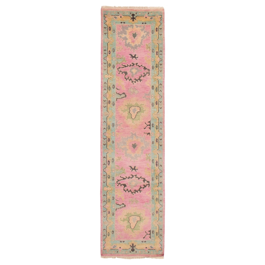 ECARPETGALLERY Hand-knotted Modern Oushak Violet Wool Rug - 2'6 x 9'10