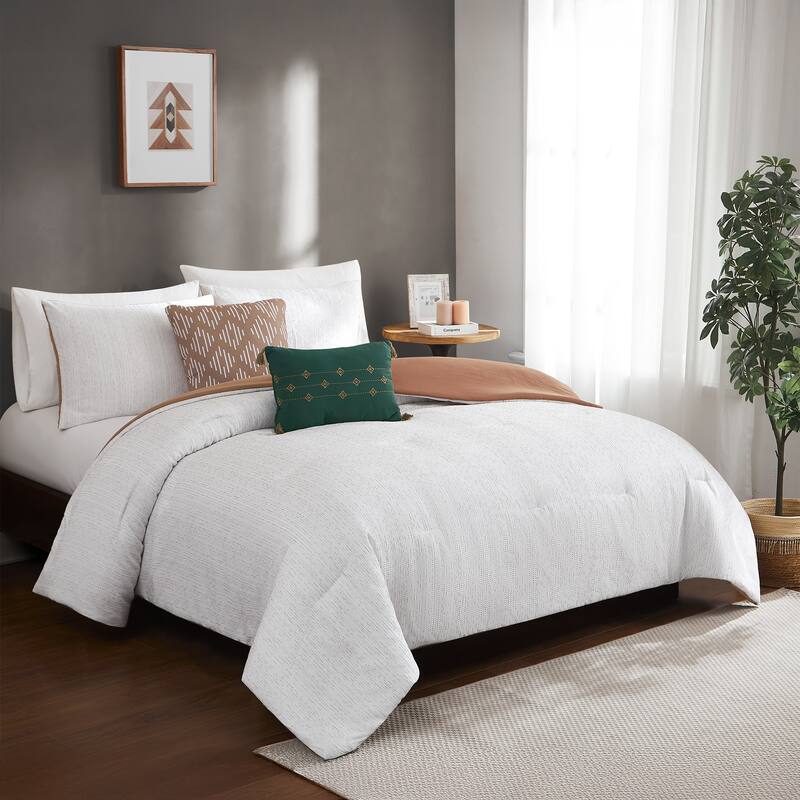 Modern Threads Hunter 5-Piece Jacquard Comforter Set with Shams and Decorative Pillows