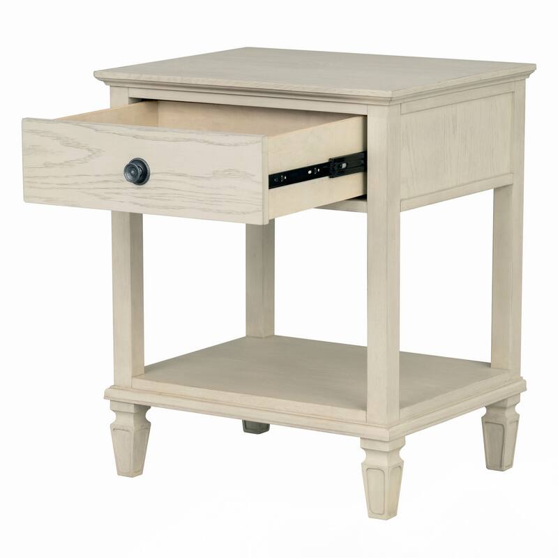 Victoria Bedside Table Antique Cream