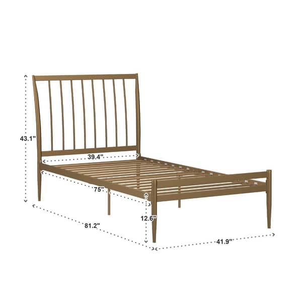 Parkcrest Gold Finish Metal Twin Bed by iNSPIRE Q Bold