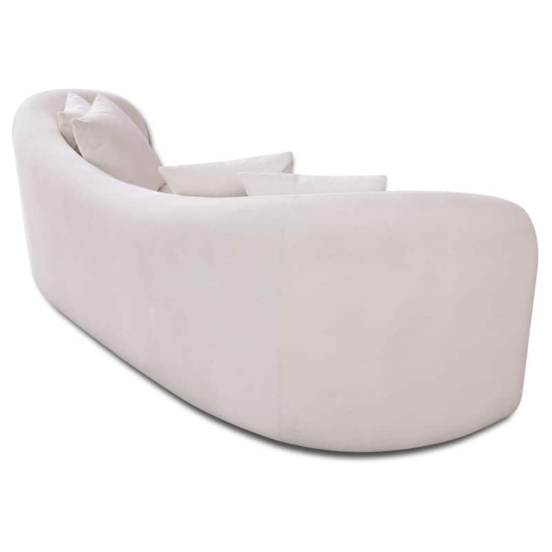 Hanar Mid Century Modern Luxury Tight Curved Back Boucle Sofa