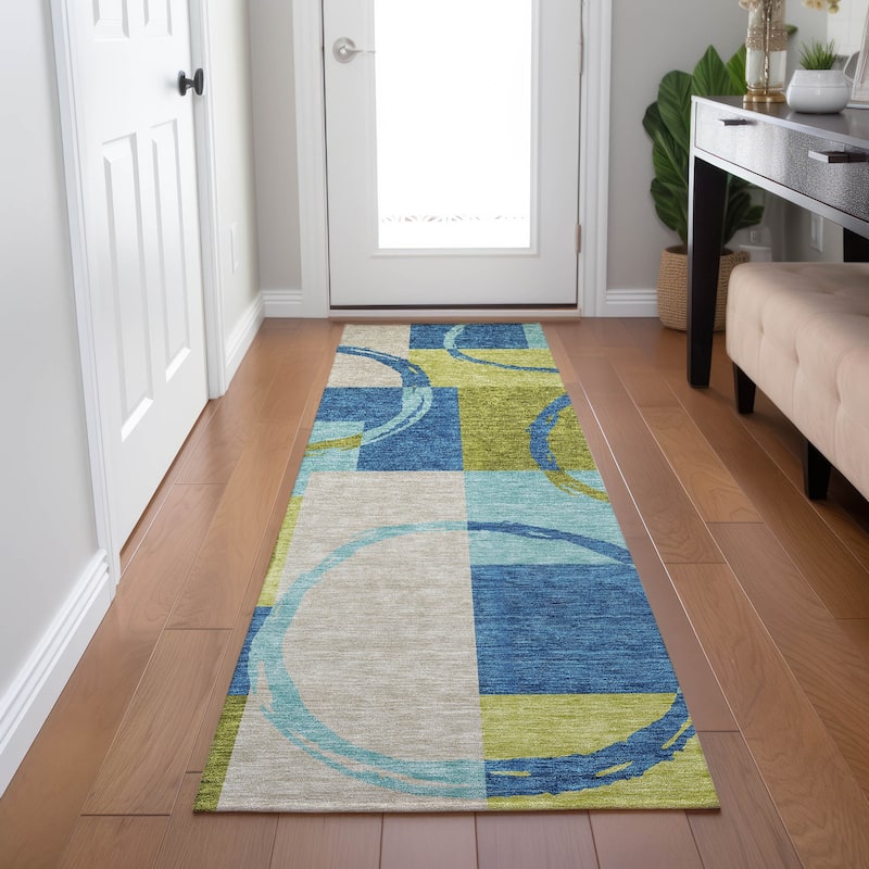 Machine Washable Indoor/ Outdoor Contemporary Chantille Rug