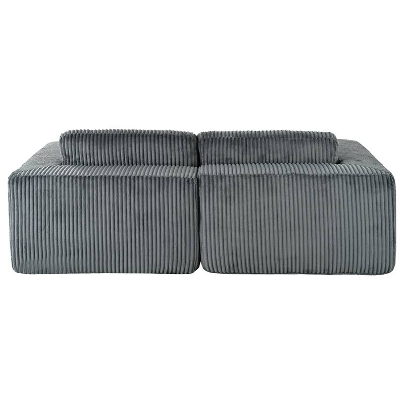 Corduroy Double Sofa Bed with 2 Pillows
