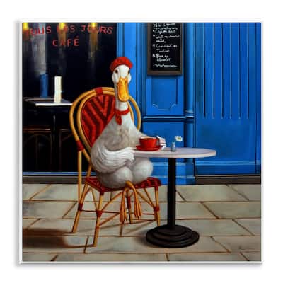 Stupell Trendy Duck at Cafe Wall Plaque Art Design By Lucia Heffernan