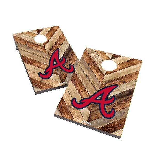 slide 2 of 5, Atlanta Braves 2x4 MLB Cornhole Bag Toss Include Carry Case