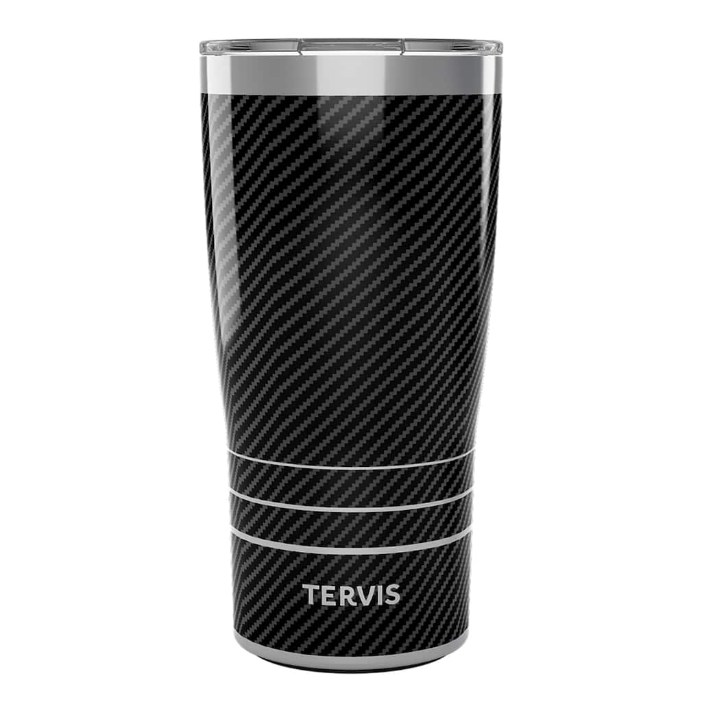 Tervis Traveler Carbon Fiber Pattern Triple Walled Insulated Travel Tumbler, Stainless Steel - 20oz