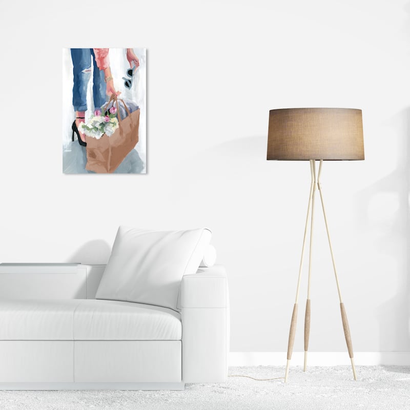 Wynwood Studio Canvas Fashion and Glam Spring Casual Fridays Blue and Light Blue Glam Wall Art Canvas Print - 24 x 16