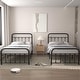 preview thumbnail 1 of 20, VECELO Modern Metal Platform Kids Bed Frame,Twin Size Bed Set of 2 Black