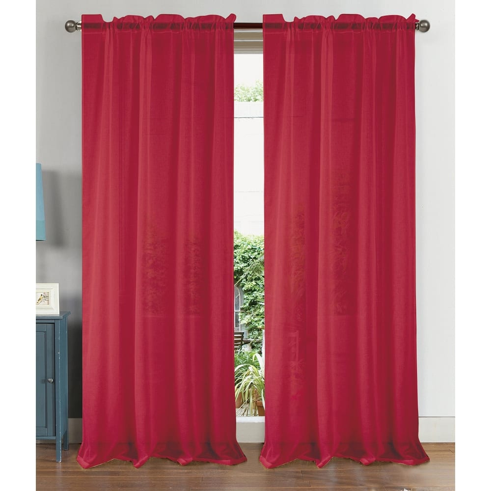 Astro Textured Sheer Window Curtain 90-Inch Rod Pocket