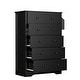 preview thumbnail 16 of 19, 5 Drawer 31.5" W Dresser 2 in 1 Convertible Chest with Detachable Top Drawers and Side Fabric Pocket Black