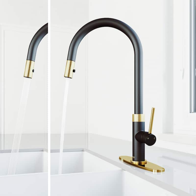 VIGO Bristol 19" H Single Handle Pull-Down Sprayer Kitchen Faucet