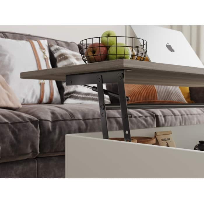 Elevatelux Rectangle Lift Top Square Coffee Table With Storage 37 x 23.5''