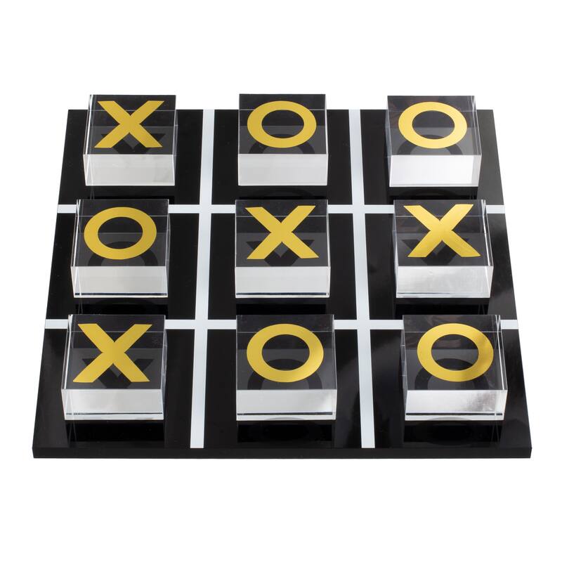 Acrylic Tic Tac Toe Game by Trademark Games (Black, Clear, and Gold)
