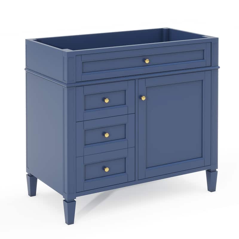 (Base Only)Modern Bathroom Storage Vanity Base with 2 Drawers and a Tip-out Drawer