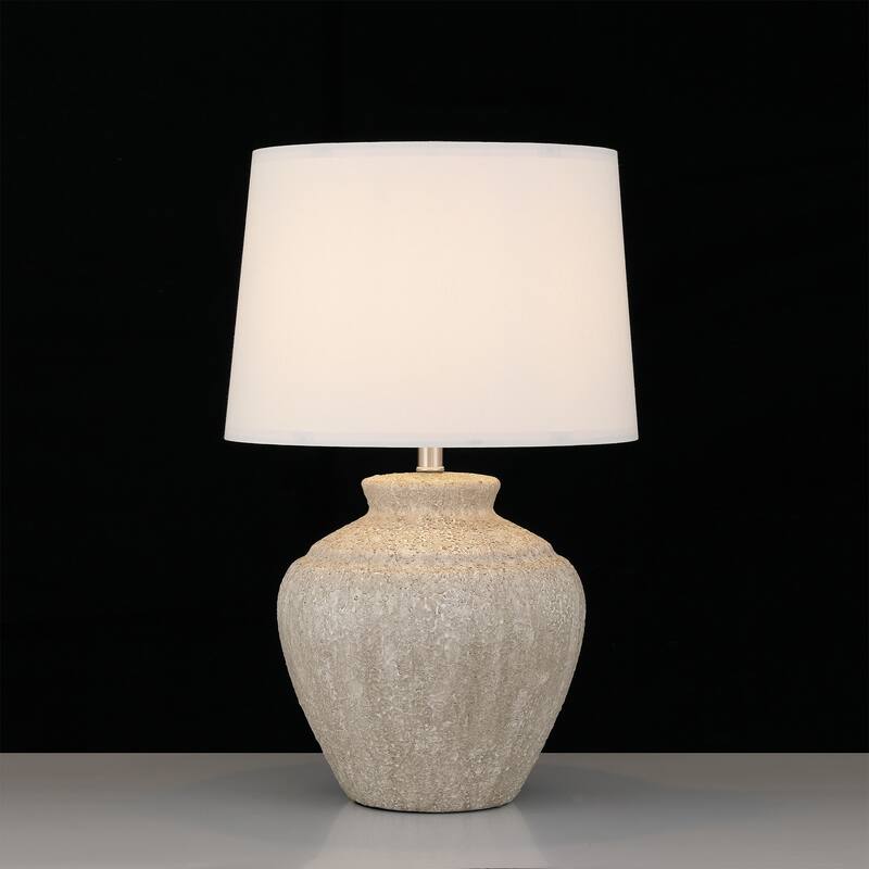 Acroma Rustic Table Lamp with Fabric Shade (Set of 2) - Set of 2