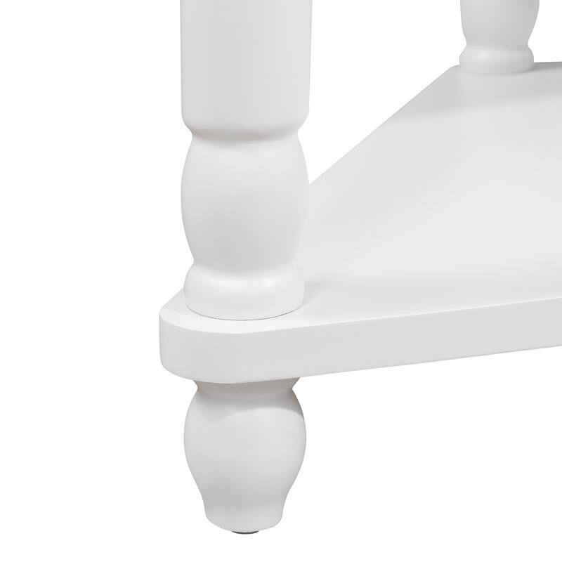 Rossetta 3 Tier Wood Triangle Corner Table, Easy Assemble