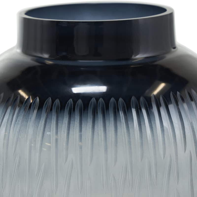 Glass Textured Ombre Decorative Vase - Set of 2 Black - Roche River Decor