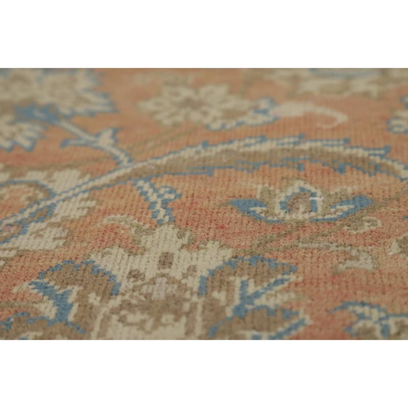 Orange Vintage Najafabad Persian Area Rug Hand-Knotted Wool Carpet - 9'5" x 13'4"