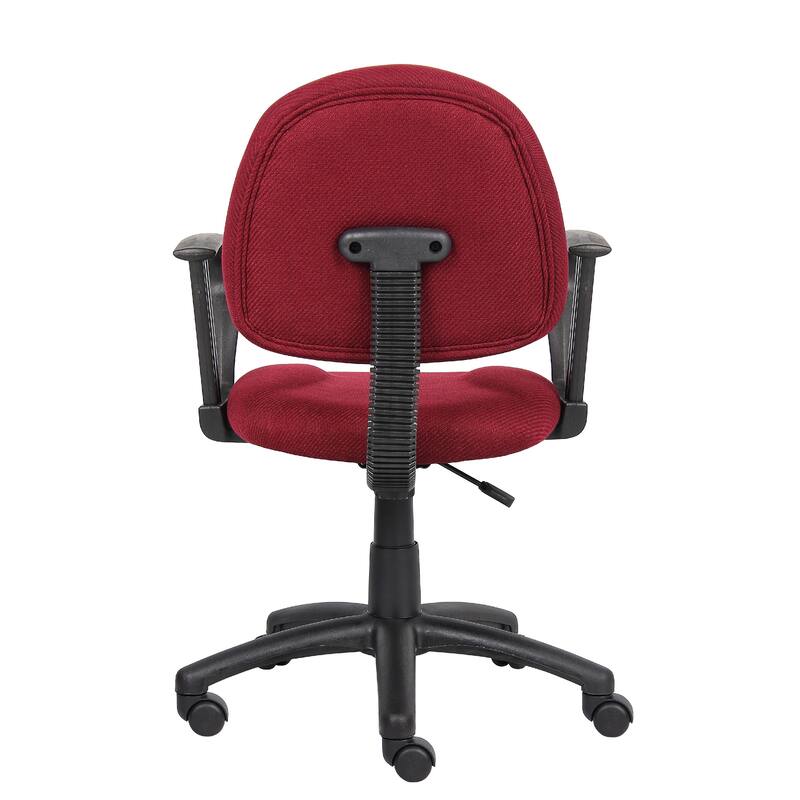 Jea Swivel Posture Chair, Loop Arms, Burgundy Red Tweed, Rolling Wheels