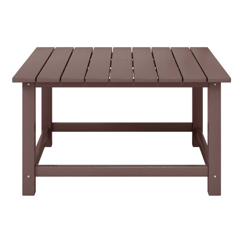 Laguna Outdoor 5-Piece Adirondack Chair With Square Coffee Table Conversation Set